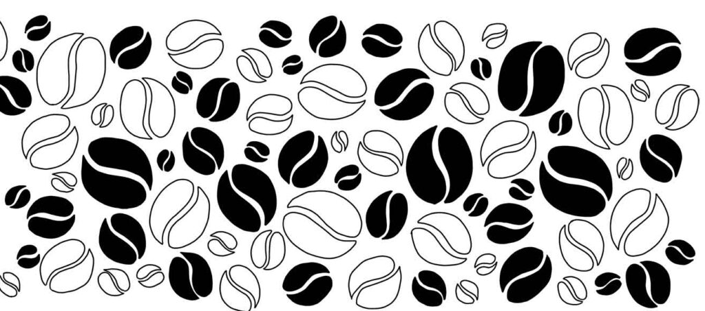 black and outline coffee beans